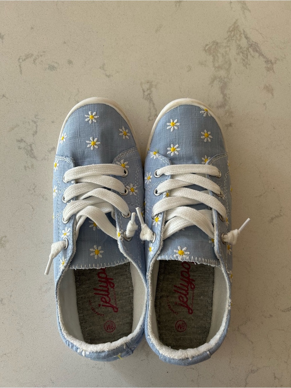 Jellypop Daisy Print Light Blue Canvas Sneakers